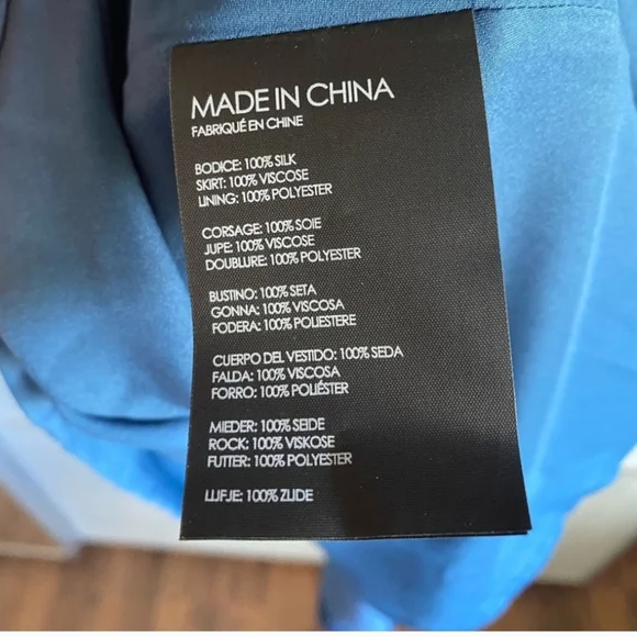 Club Monaco Rokinsa Silk Midi Dress | Blue | - Picture 4 of 5